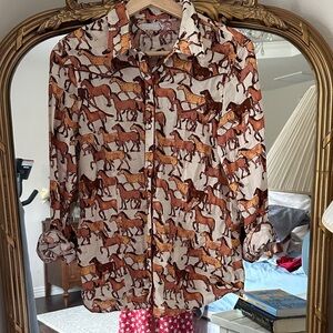 Tin Haul size small horse print button-down